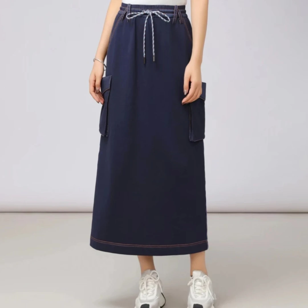 AMASS/阿玛施新时尚酷感个性美式复古工装风中高腰半身裙5200410