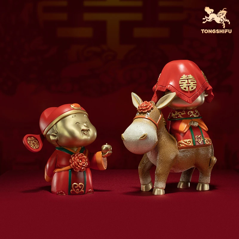 铜师傅摆件《情投意合》1.7Kg×1个桌面铜摆件 家居装饰品 结婚礼物