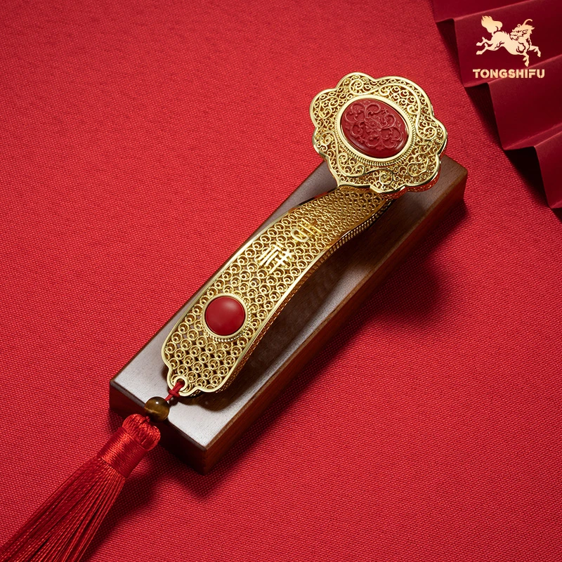 铜师傅摆件《花丝如意》60g×1个客厅桌面家居装饰品摆件 新国风礼物