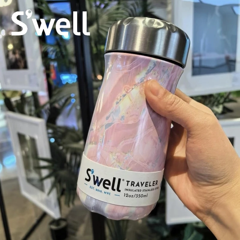 美国Swell保温杯大容量办公室咖啡宽口水杯子高端车载随行手茶杯