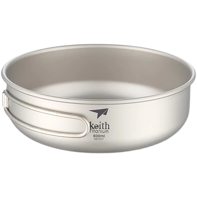 KEITH/铠斯户外露营可折叠柄钛碗 便携户外饭碗饭盒餐具钛小碗