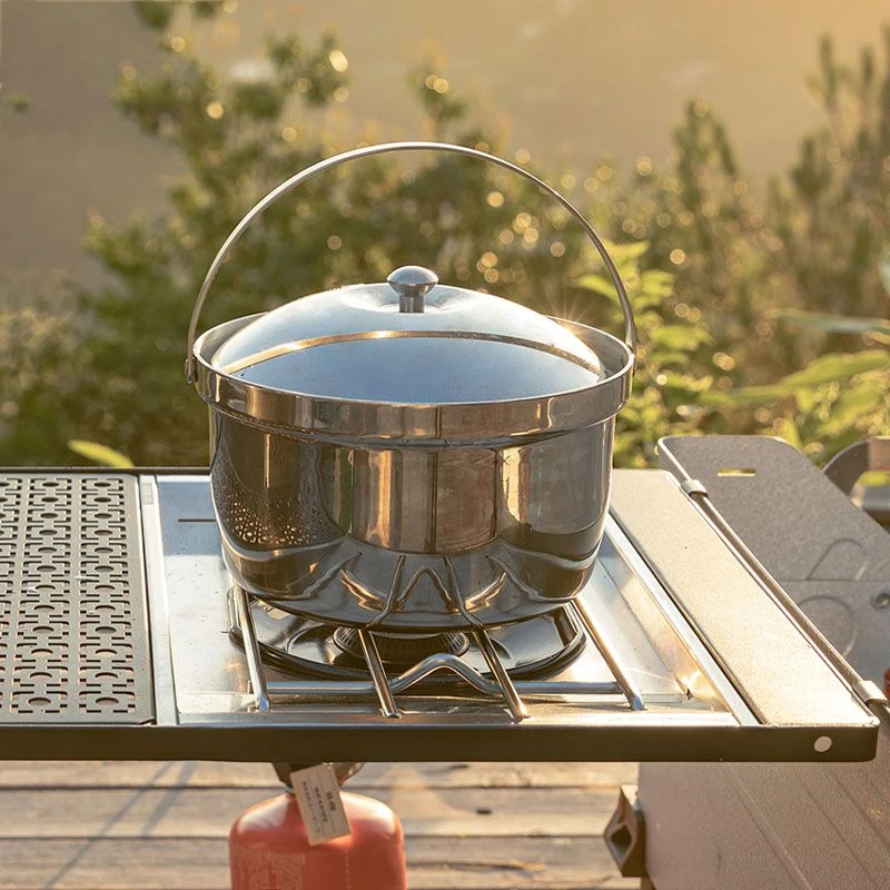 CAMPINGMOON柯曼野餐钢锅CC-21大容量煮饭锅户外吊锅不锈钢炖汤锅