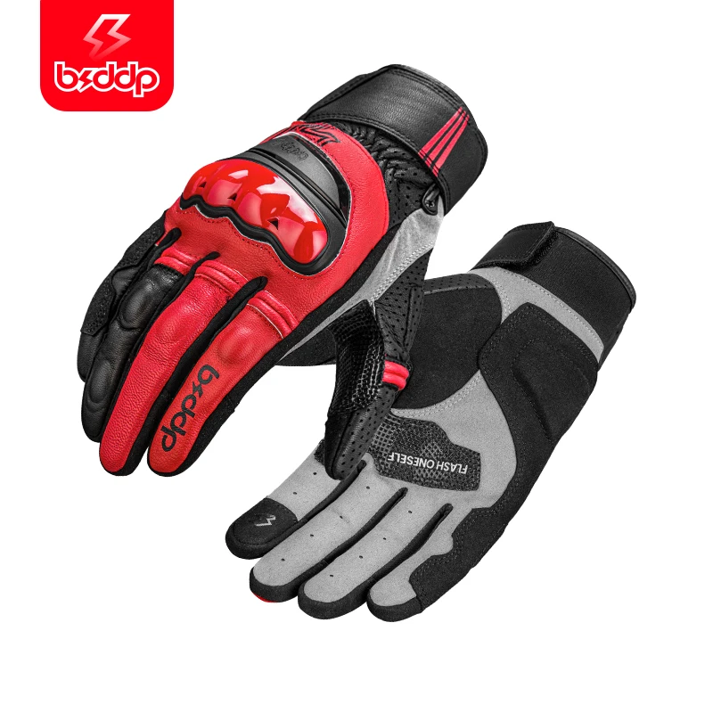 摩托车骑行手套防摔防风男女四季透气真皮防护机车骑士装备可触屏