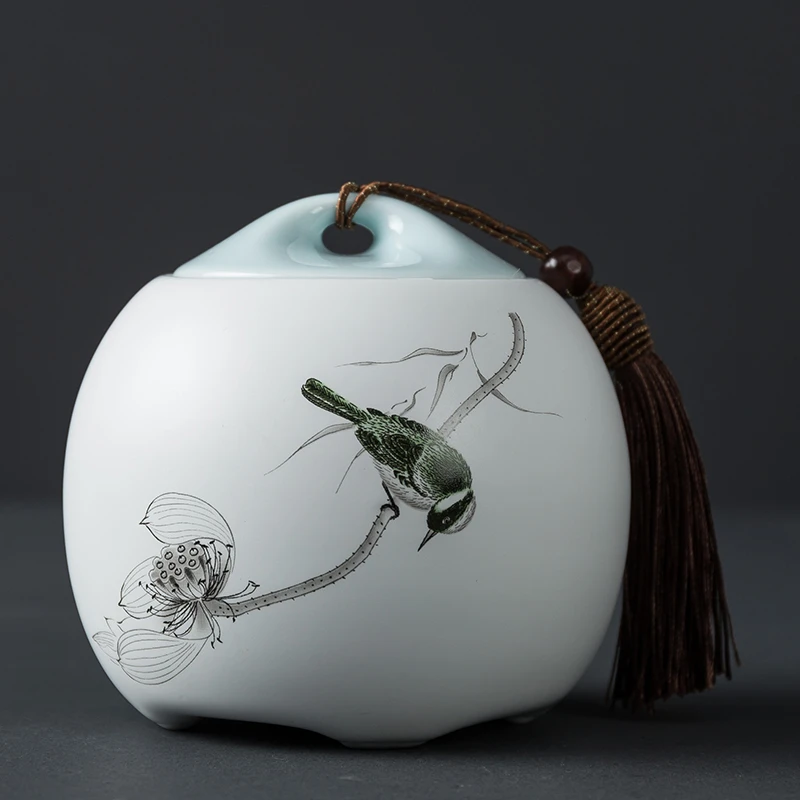 茶叶罐陶瓷大号哑光密封罐礼盒套装白瓷储茶罐红绿普洱茶罐防潮