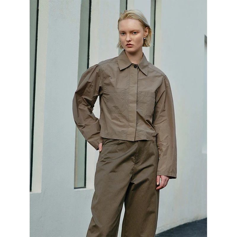 MeeLeeMeeLab 原创绅士优雅轻户外轻薄方领箱型宽松长袖衬衫 夏秋