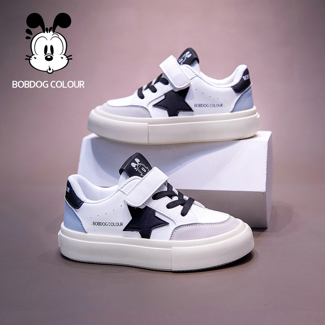 巴布豆2024春季新款巴布豆板鞋儿童软底中大童百搭0190