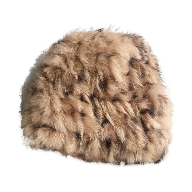 帽子女加厚白色毛毛帽防寒保暖西藏毛绒针织帽包头帽秋冬新娘冬季