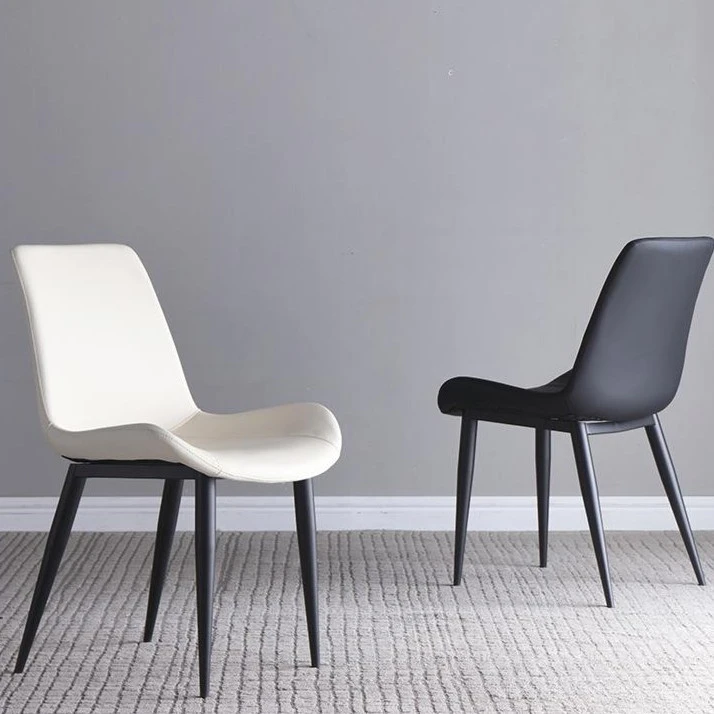 轻奢餐椅意式极简家用凳子餐厅现代简约接待洽谈白色靠背餐桌椅子