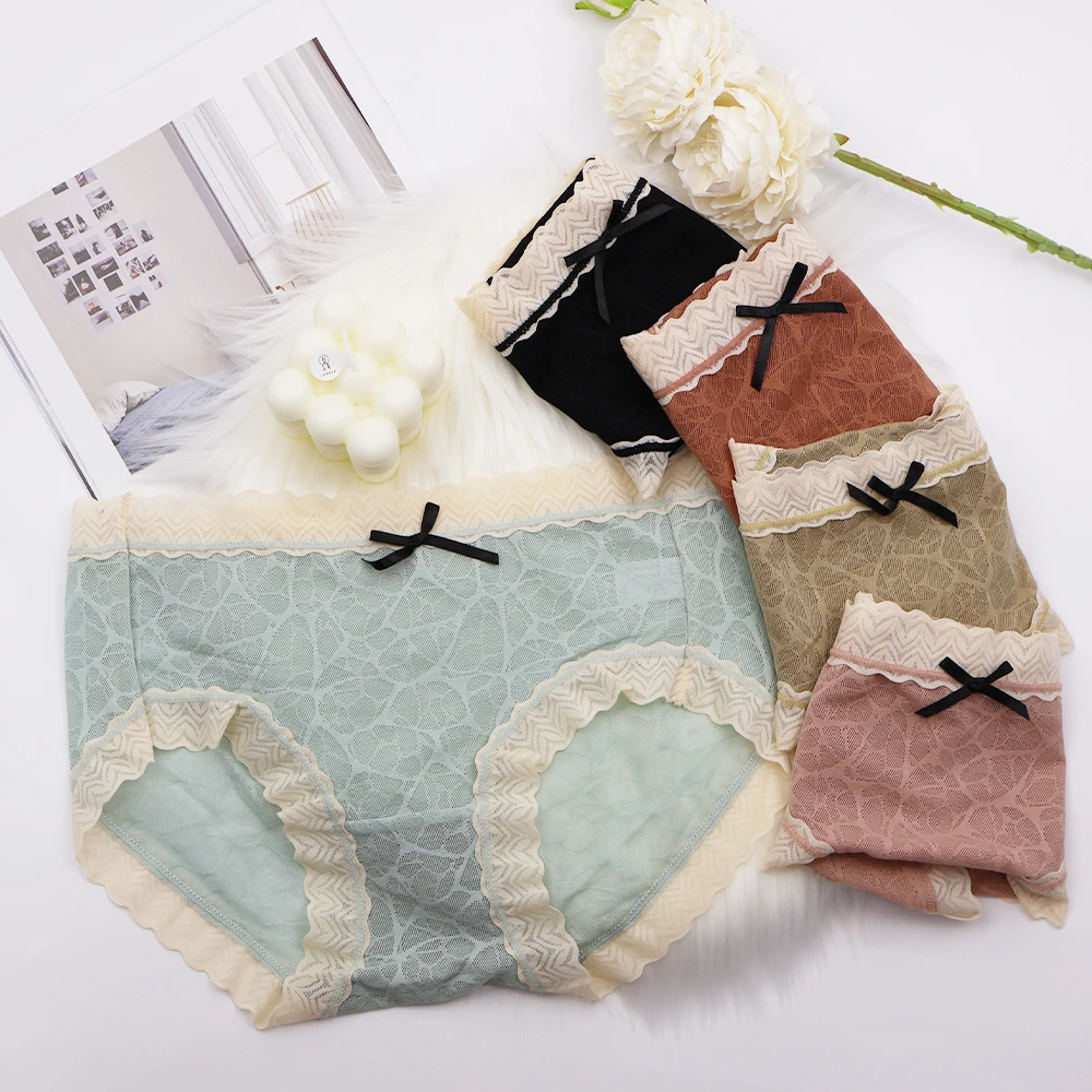 【新款·轻奢蕾丝】女士无痕中腰透气内裤女款法式性感三角裤