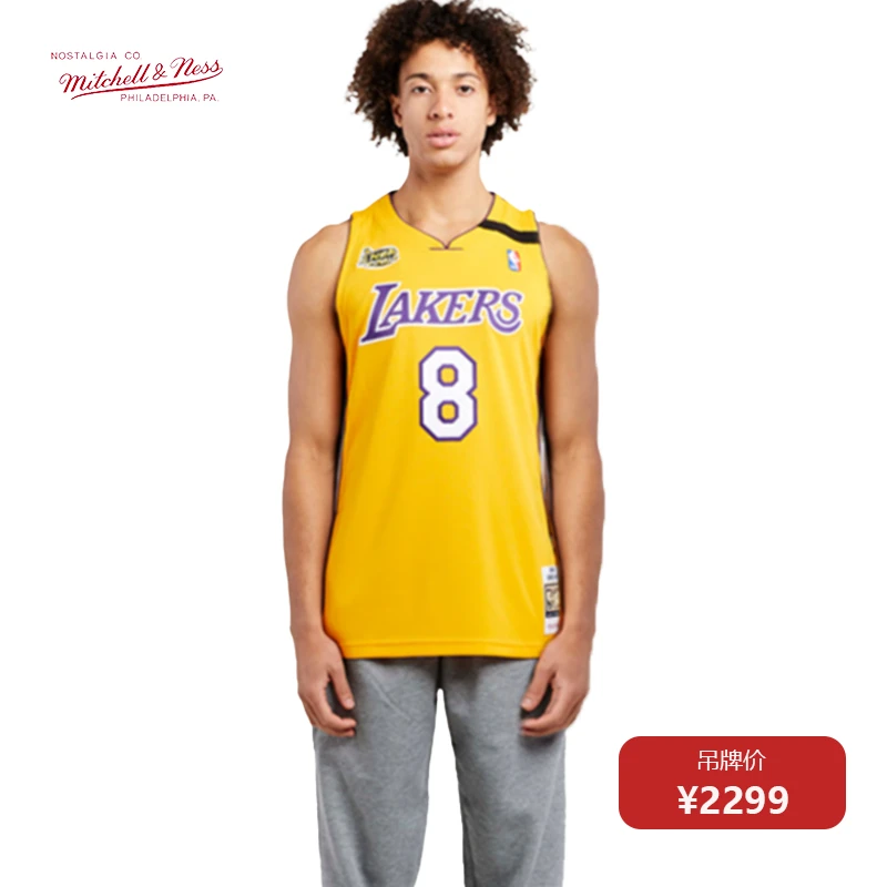 Mitchell&Ness MN-NBA湖人科比99年黑带AU复古球衣运动篮球服背心