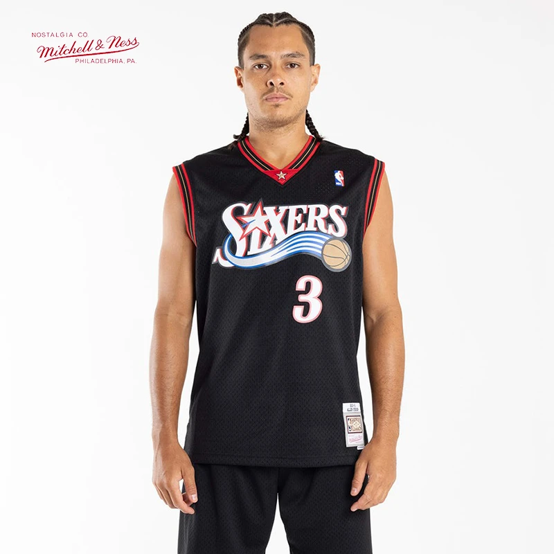 Mitchell&Ness MN-NBA76人艾弗森00年SW复古球衣运动篮球服背心A