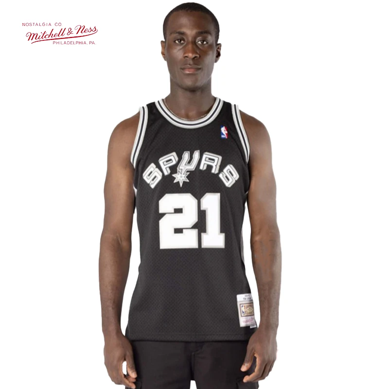 Mitchell&Ness MN-NBA马刺邓肯98年SW复古球衣运动潮篮球服背心B