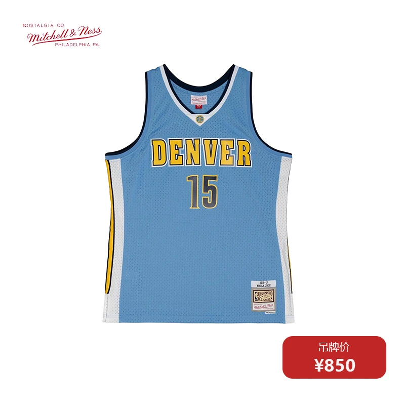 Mitchell&Ness MN-NBA掘金约基奇16年SW复古球衣运动篮球服背心C