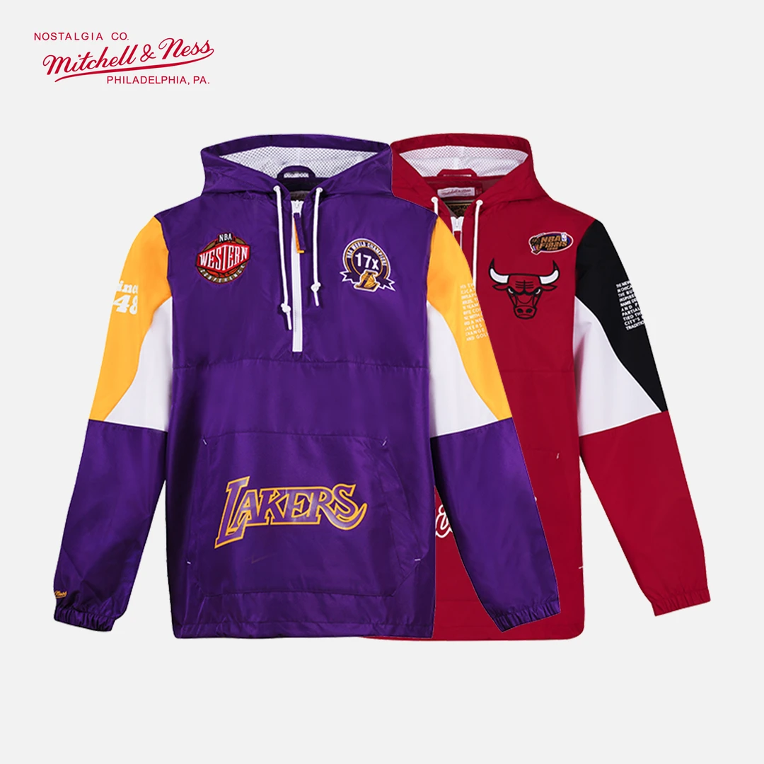 Mitchell&Ness-球队起源湖人猛龙公牛秋季男女同款运动卫衣