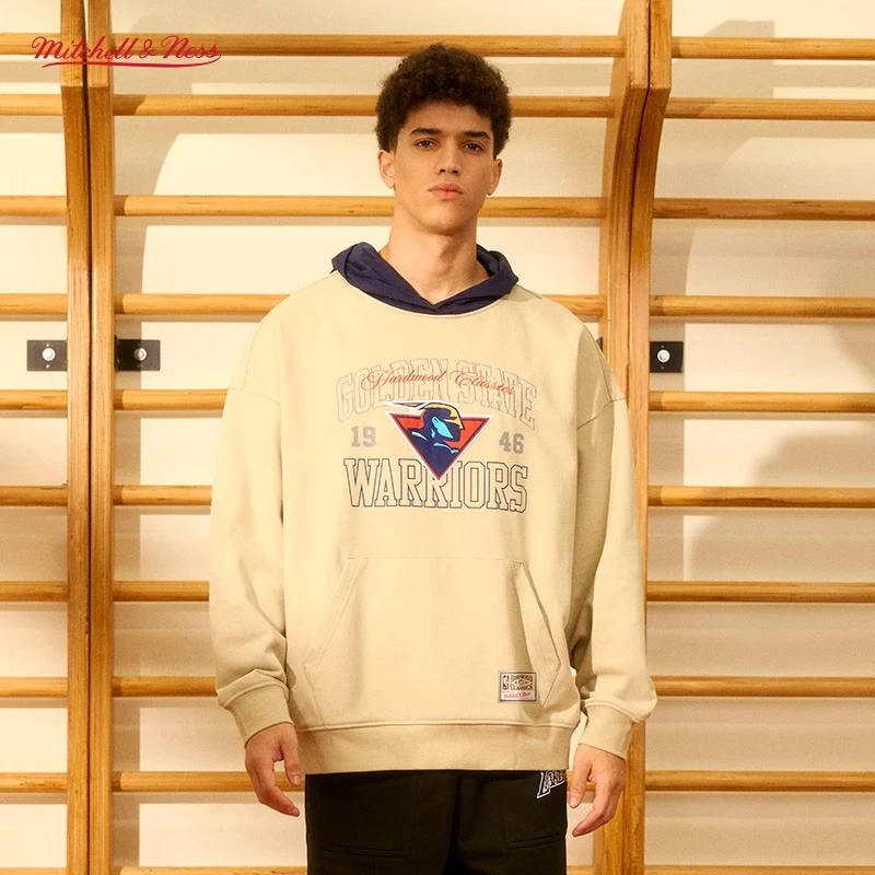 Mitchell&Ness-勇士猛龙Lifestyle中性针织情侣连帽卫衣