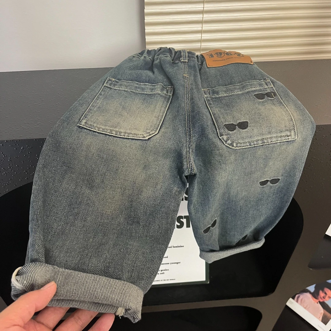 儿童2025春秋款洋气男童炸街宽松休闲百搭韩版中小童牛仔长裤宝宝