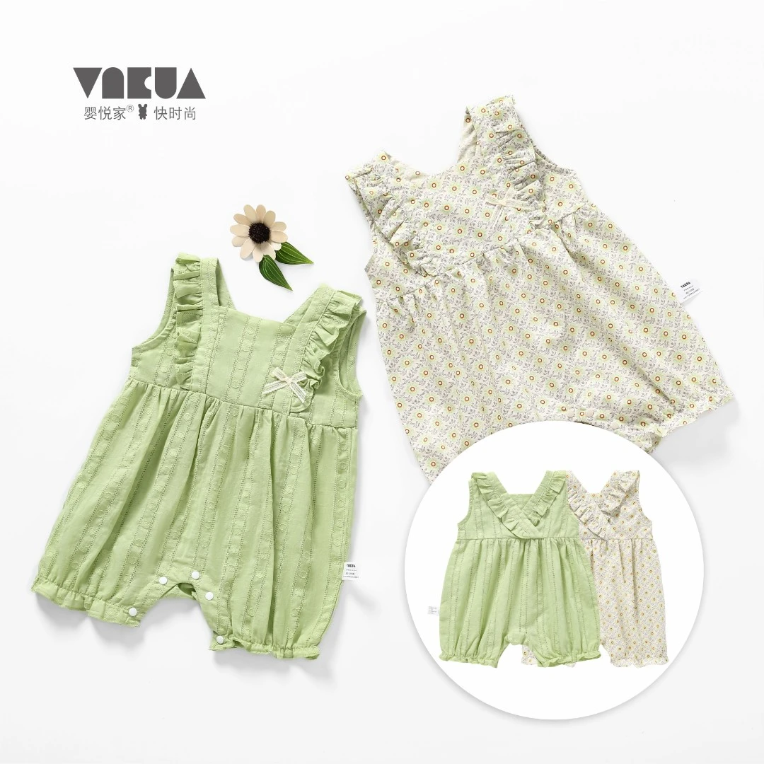 婴悦家女宝宝84569素雅圆圆哈衣/84699洋气花花0+3岁爬服连体哈衣