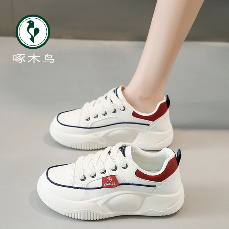 【正品】春季女鞋新款透气小白鞋子女ins韩版百搭厚底增高运动潮鞋