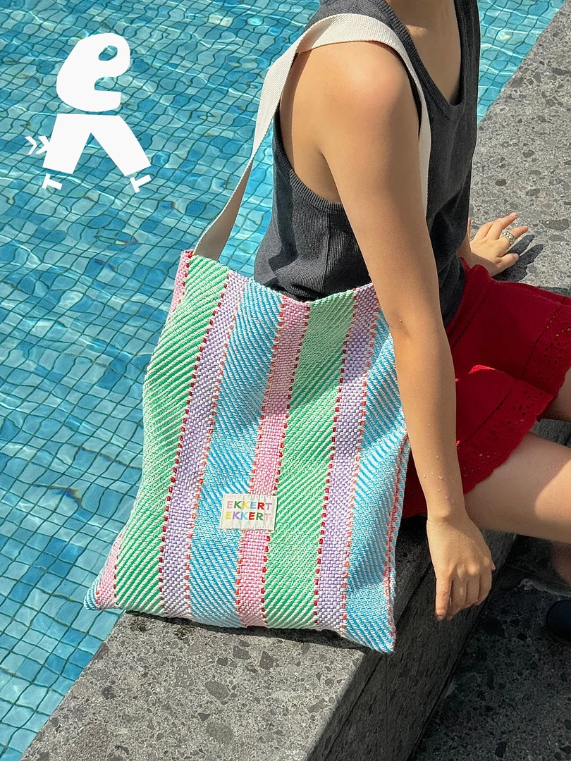 止买EKKERT·《走！出去玩》夏日彩色双编织条纹包