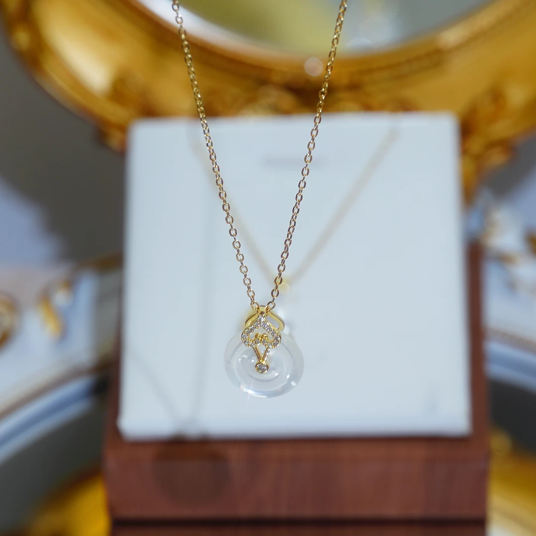 铜合金项链 缘定今生  平安扣项链心形温柔表白百搭轻奢时尚