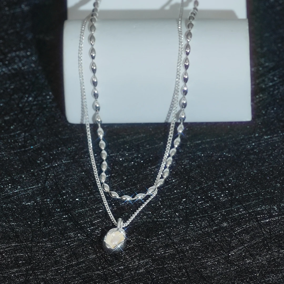 铜合金项链 小米粒  双层叠戴项链轻奢时尚灵动锁骨链毛衣链