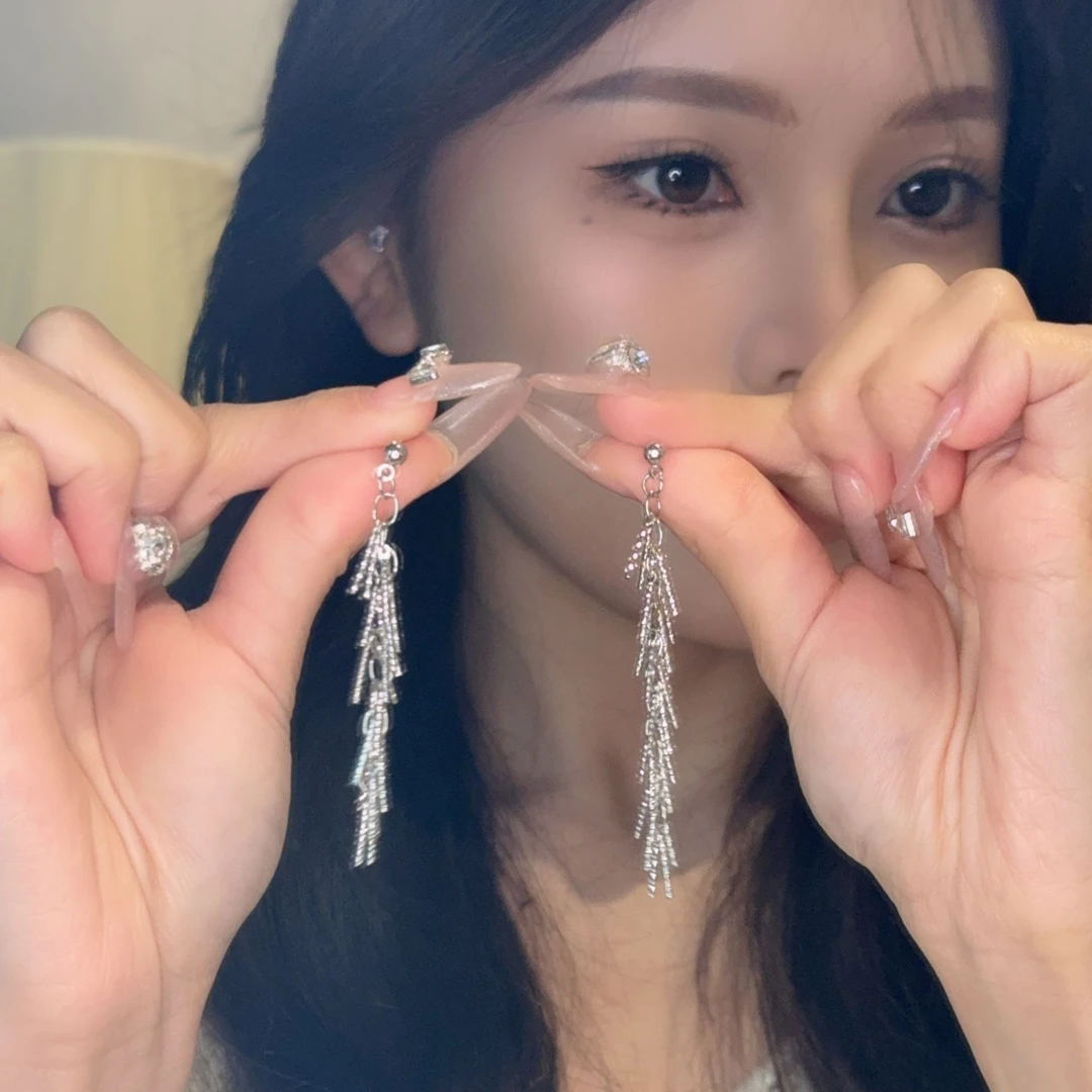 铜合金耳饰 气质秋冬麦穗流苏耳饰小众设计感法式轻奢耳钉