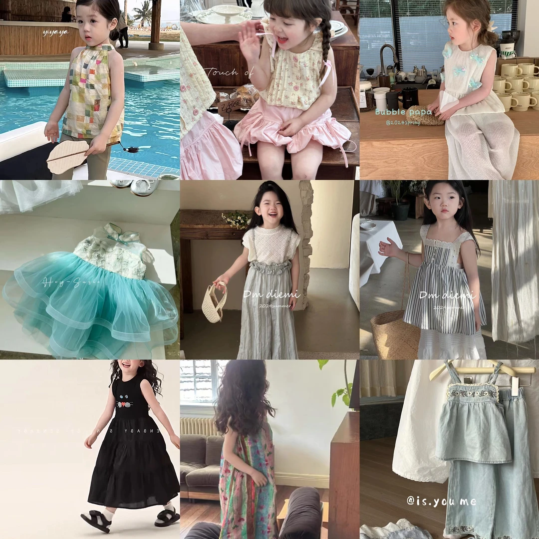 A155-A143-206（no退换）甜妹夏季新款童装女童韩版洋气T恤裤子