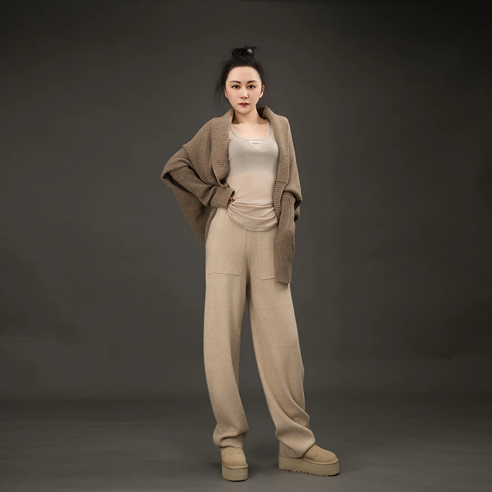 LUNAR NOSTALGIA秋冬时尚宽松羊绒长袖披肩毛衣