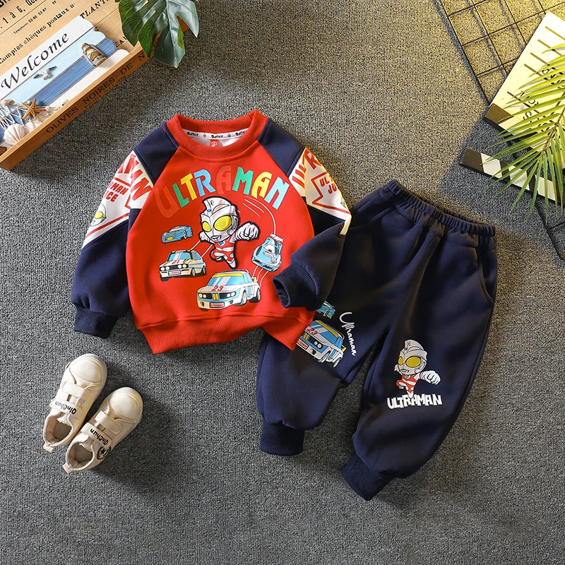 奥特曼童装男童套装秋季2024新款帅气时髦宝宝衣服潮小童卫衣痞帅