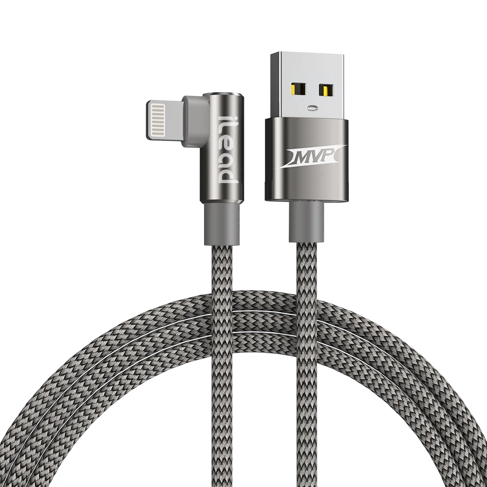 ilead弯头快充线适用苹果华为小米手机游戏快充线边冲边玩不伤机