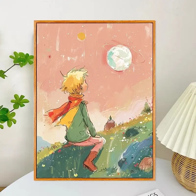 小王子动漫diy数字油画高品质手工填涂色解压治愈丙烯装饰画