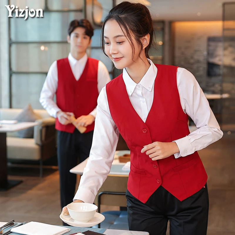 马甲坎肩春秋显瘦短款时尚空姐修身美容师酒吧服务员收银员