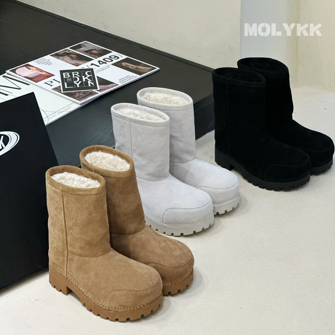 潮流休闲东北雪地靴女2024冬季新款加厚加绒短筒时尚百搭保暖靴子