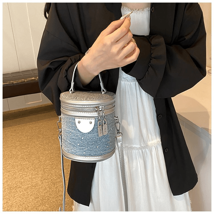 【洋洋女包】满天星牛仔发·财水桶包【168520】