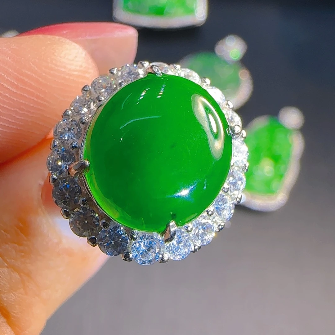 翡翠吊坠(不含链)银S925镶嵌