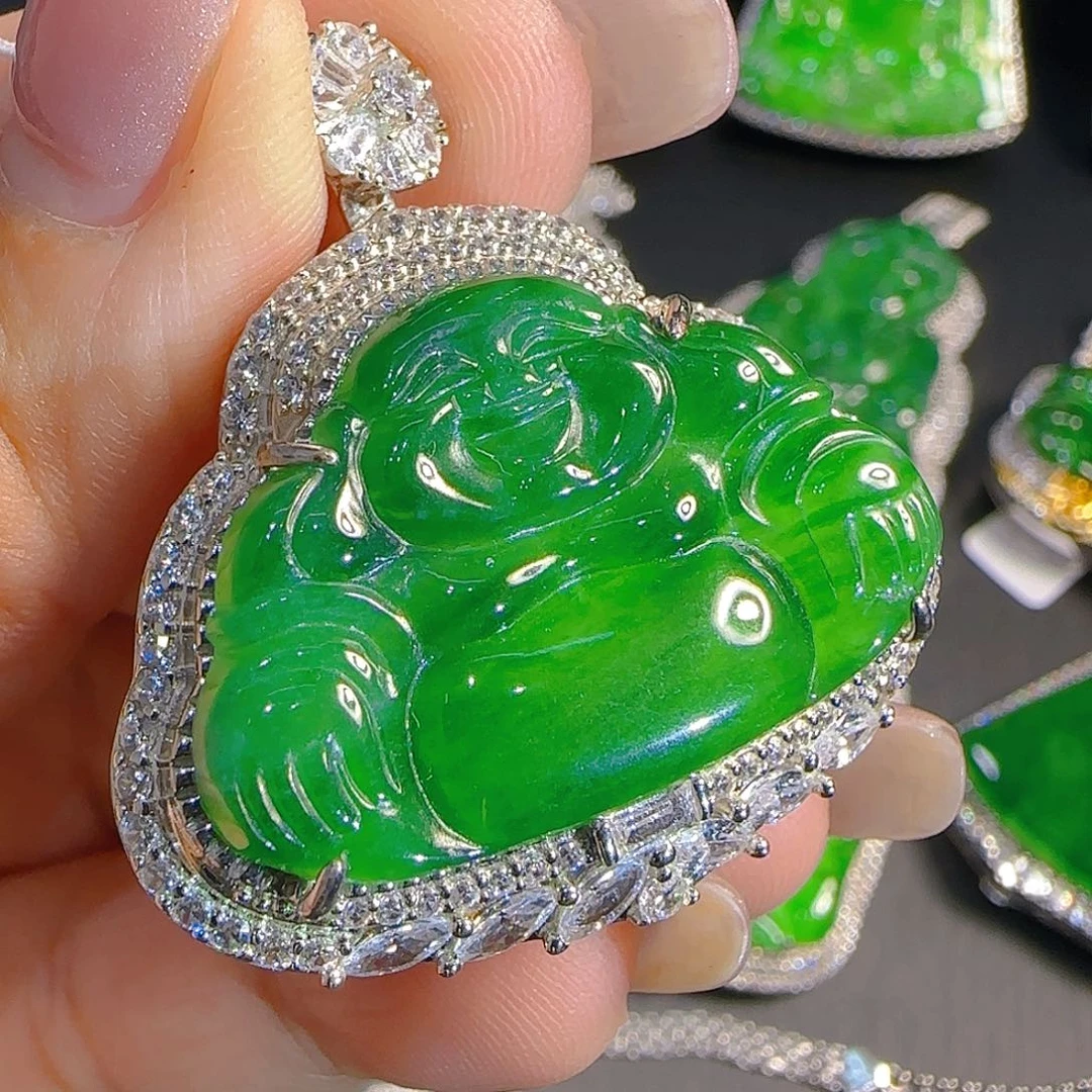 翡翠吊坠(不含链)银S925镶嵌