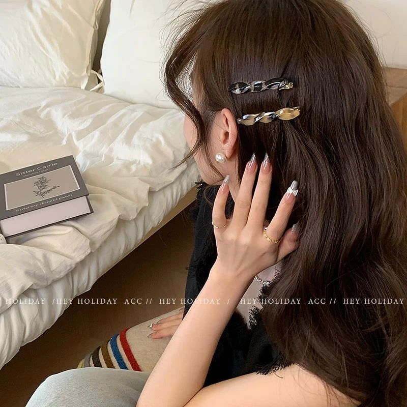 ins韩系边夹鸭嘴夹后脑勺侧边夹子发卡网红发饰女碎发顶夹发卡夏