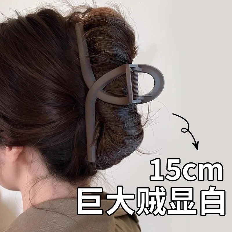 超大号抓夹15cm发量多磨砂鲨鱼夹高级感后脑勺发夹夹子秋冬发饰