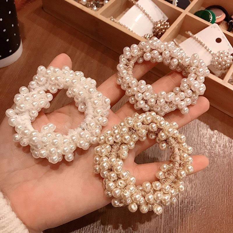 珠珠发圈手链两用头绳女网红头发饰品韩版东大门手工串珠高弹发圈