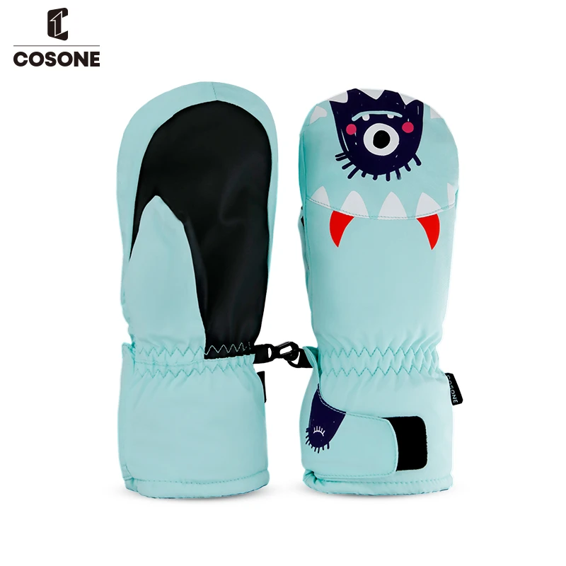 COSONE【直播】儿童滑雪手套卡通保暖防水加绒厚棉玩雪防冻耐磨手套