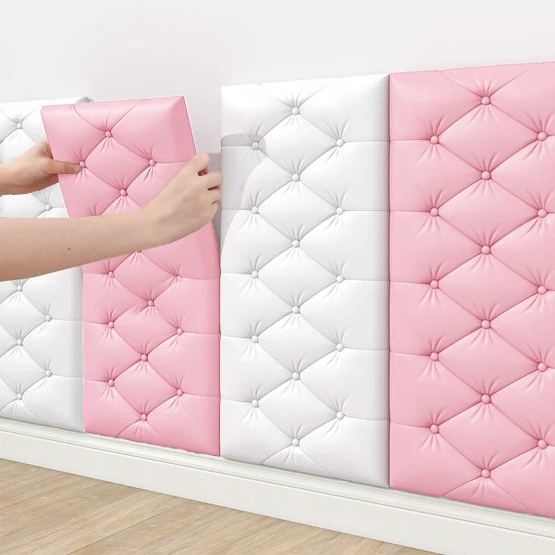 防撞泡沫墙纸床头贴纸宝宝自粘软包儿童房榻榻米墙贴墙围贴靠墙垫