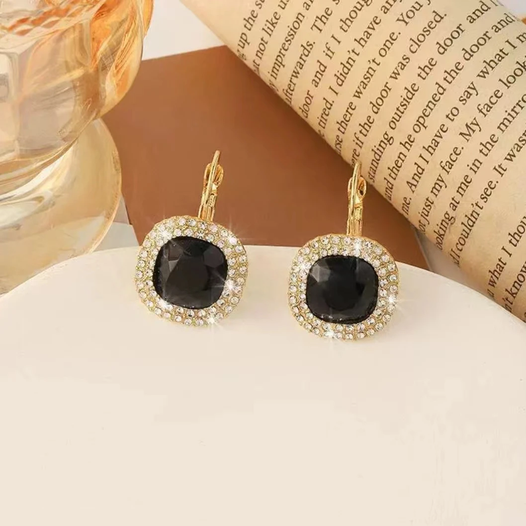 铜合金合金耳饰 【E50】时尚轻奢百搭法式小众设计感耳环