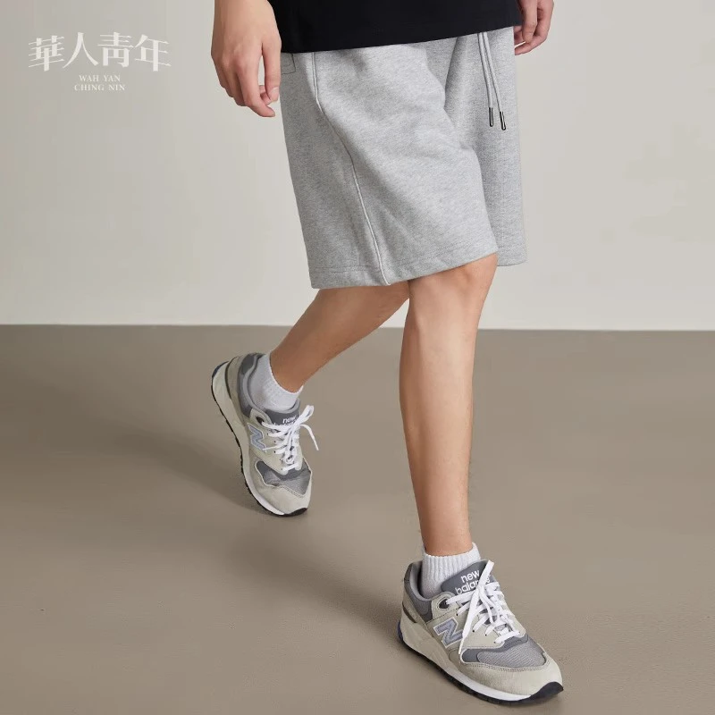 華人青年短裤卫裤男女夏季纯棉宽松情侣运动裤潮牌五分裤