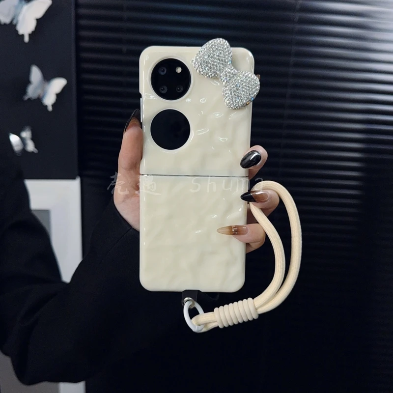 适用华为p50pocket手机壳新款pocket2套pockets高级感蝴蝶结ins女