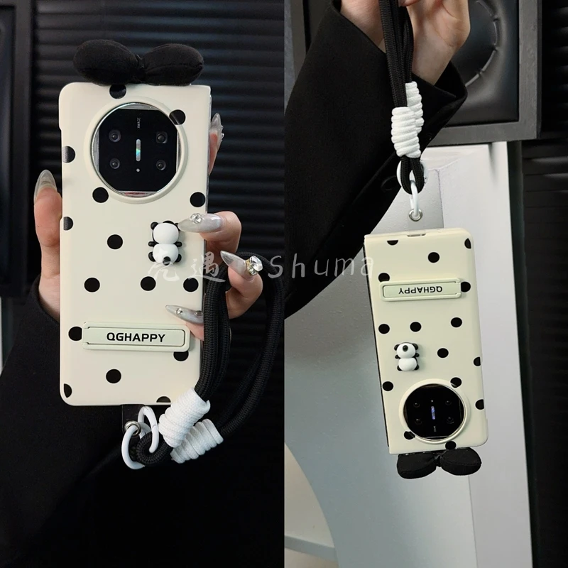 适用华为matex5手机壳新款matex6典藏套matex3波点蝴蝶结爱心女款