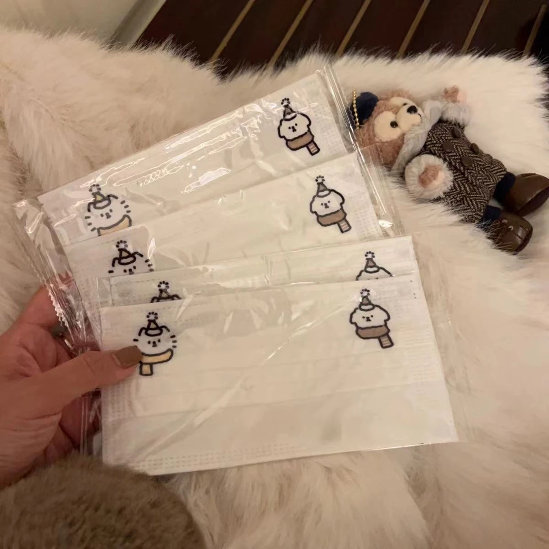 一次性成人款卡哇伊三层加厚春秋冬季口罩折叠防尘垫防尘