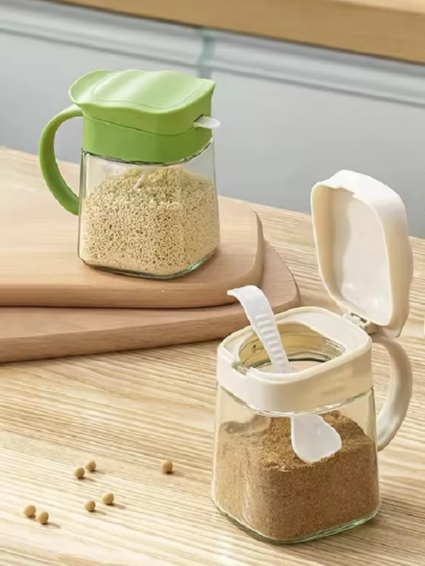 2只装 家用玻璃调料盒防潮调料组合调味罐调料瓶厨房用调味瓶盐罐