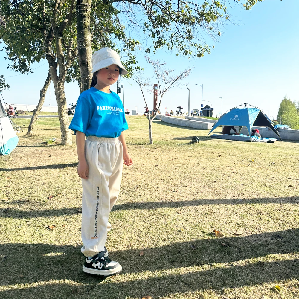 2024男女童宽松印花夏季短袖中大童洋气时尚百搭韩版中性款T恤