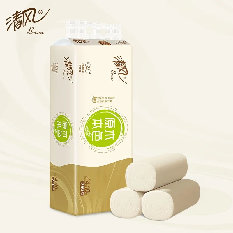 原木卷筒纸4层750g*10卫生纸手纸厕纸学生党家用批发原色家用厕纸
