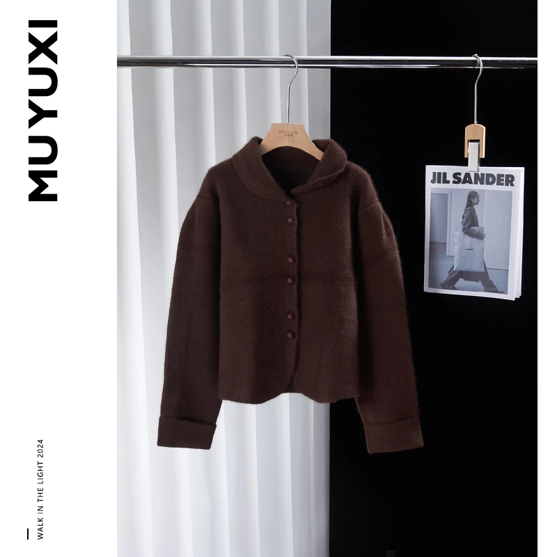 MUYUXI  2024秋季新款韩版小众气质翻领女装上衣  HK037